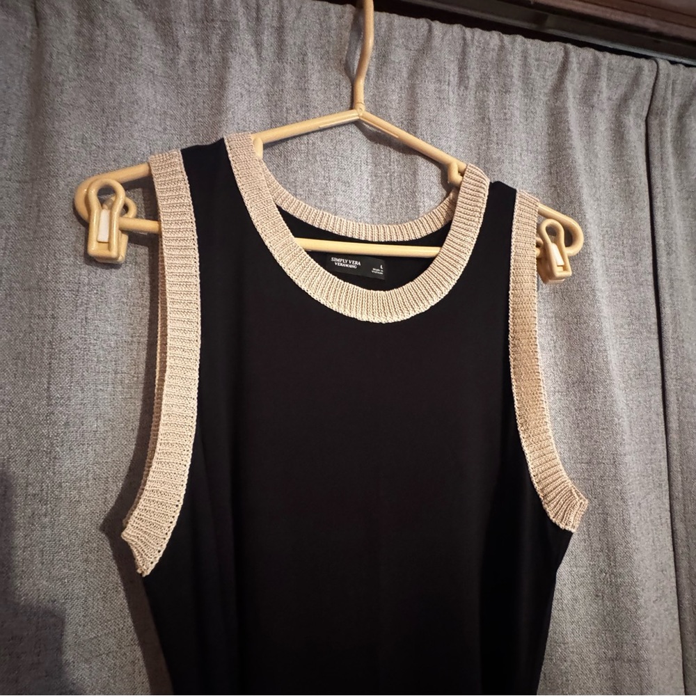 Simply Vera Vera Wang Black and gold Midi Dress - Picture 3 of 8